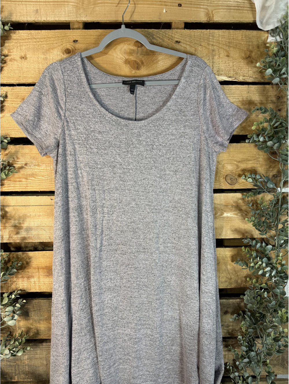 Lane Bryant Heather Gray Knit Short Sleeve Dress Size 14/16